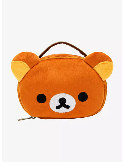 San-x Rilakkuma Face Shaped Plush Zipper Pouch