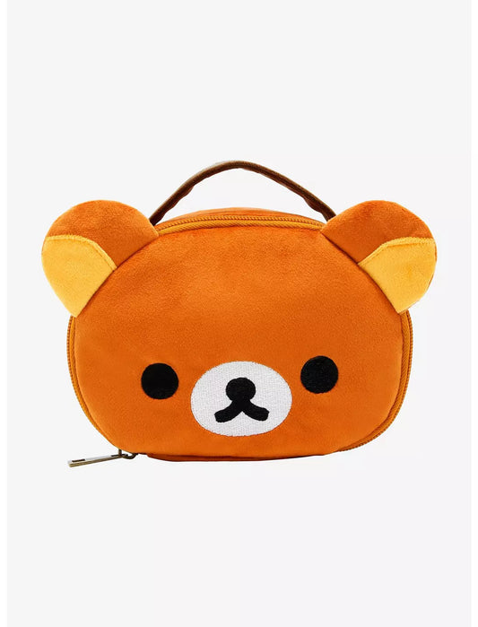 San-x Rilakkuma Face Shaped Plush Zipper Pouch