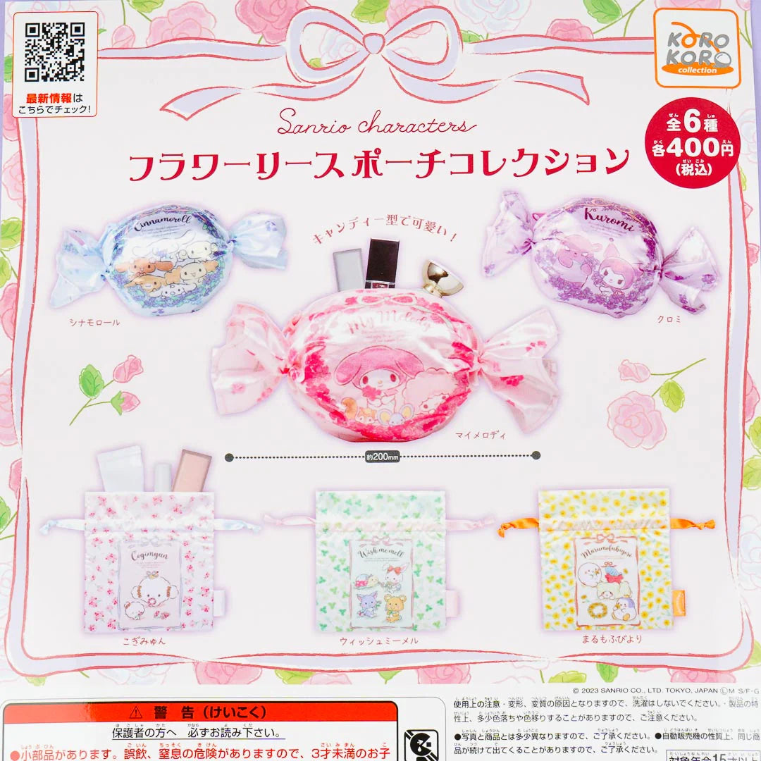 Sanrio Characters, Flower Wreath Satin Bag Series Gachapon