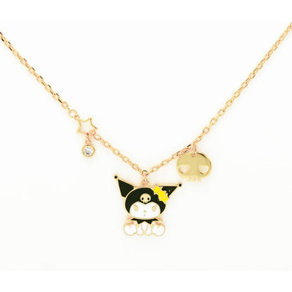 Sanrio Characters, Kuromi, Gold Plated Sterling Silver Pendant Necklace