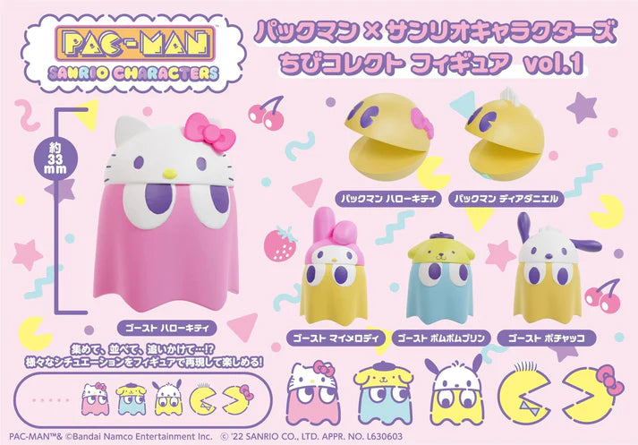 MegaHouse Pac-Man x Sanrio Characters Chibicollect Volume 1, Opened Blind Box