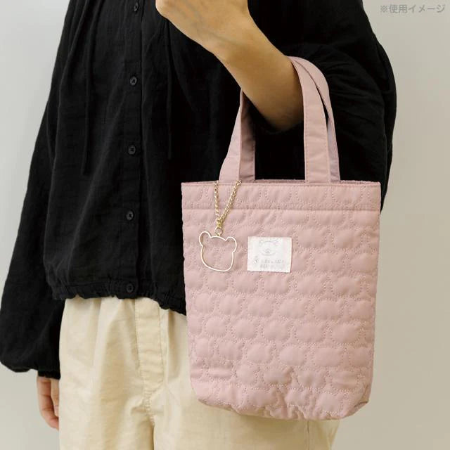 San-x, Rilakkuma 'Dozing with You' Quilted Mini Tote Bag, Light Pink