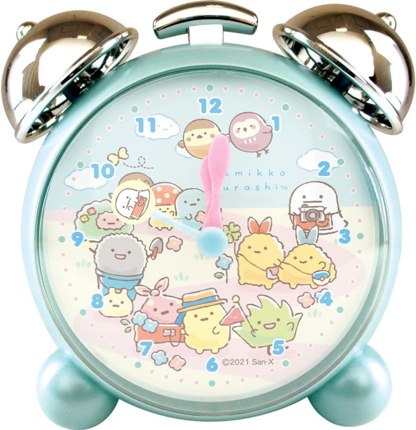 San-x Sumikko Gurashi, Minikko to Asobo, Bell Style Alarm Clock, Light Blue