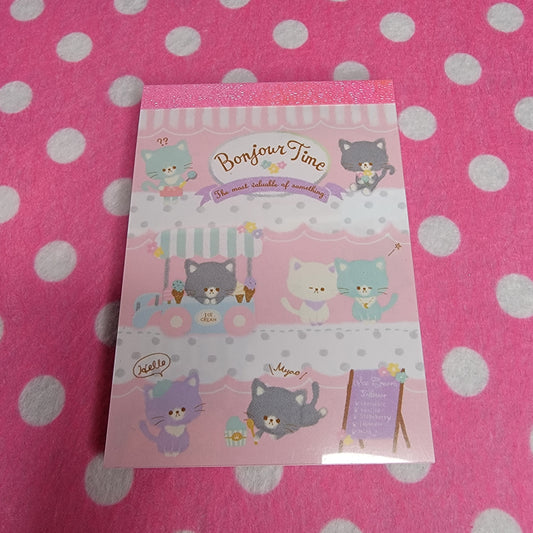 Q-lia, Bonjour Time Cats Small Memo Pad