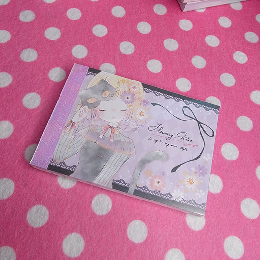 Kamio, Flowery Kiss Cat Girl Small Memo Pad