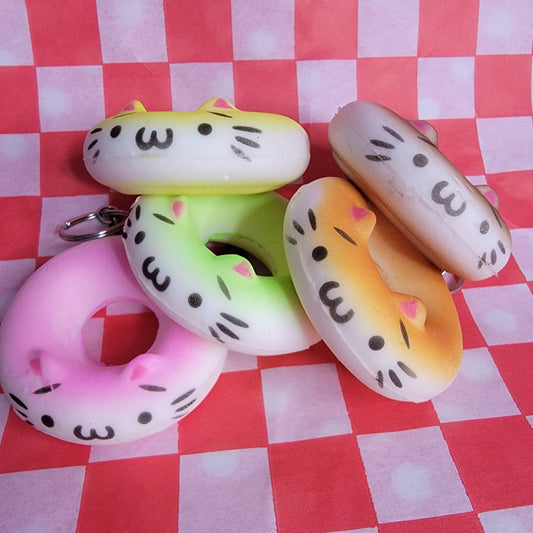 Slow Rise Squishy Donut Cat Keychains