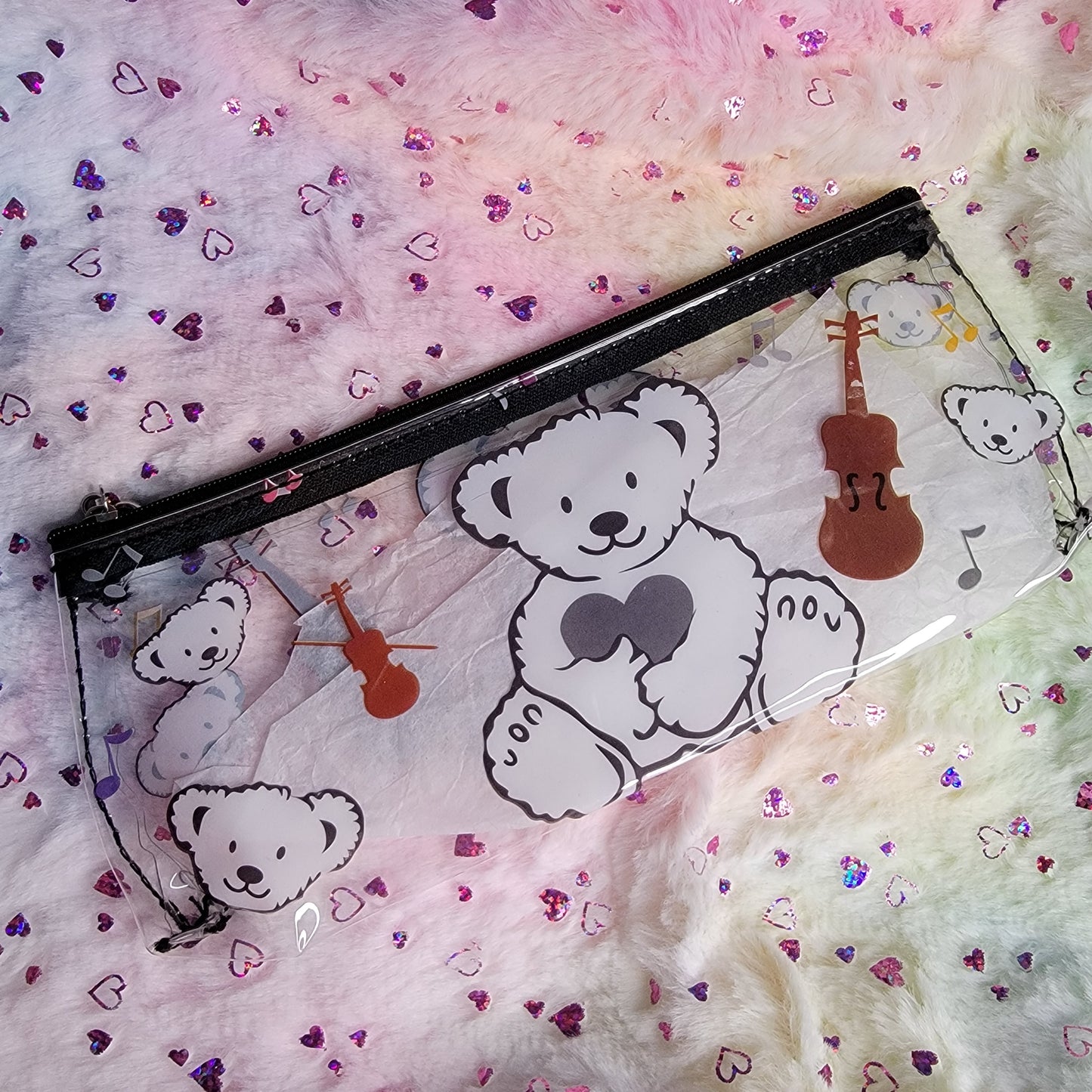 Clear Vinyl Pencil Pouch, Kawaii Style
