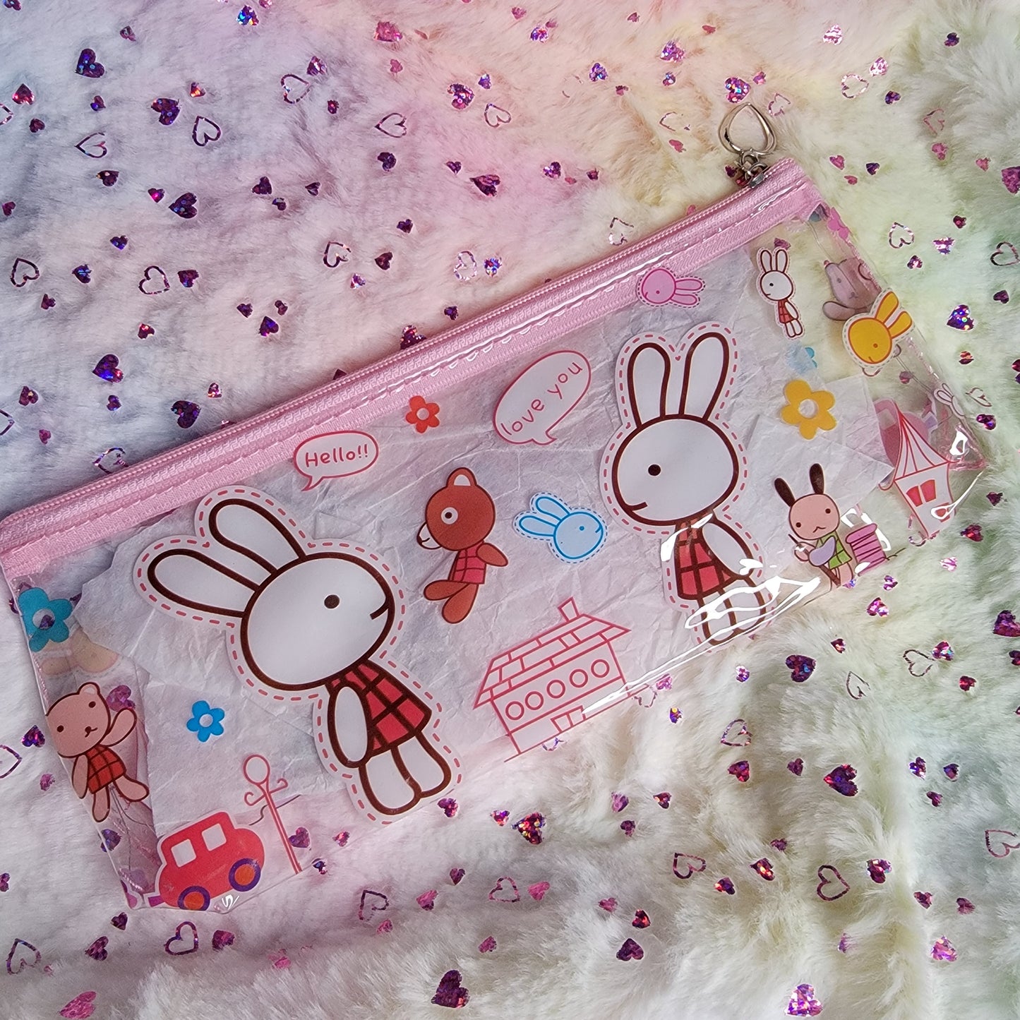 Clear Vinyl Pencil Pouch, Kawaii Style