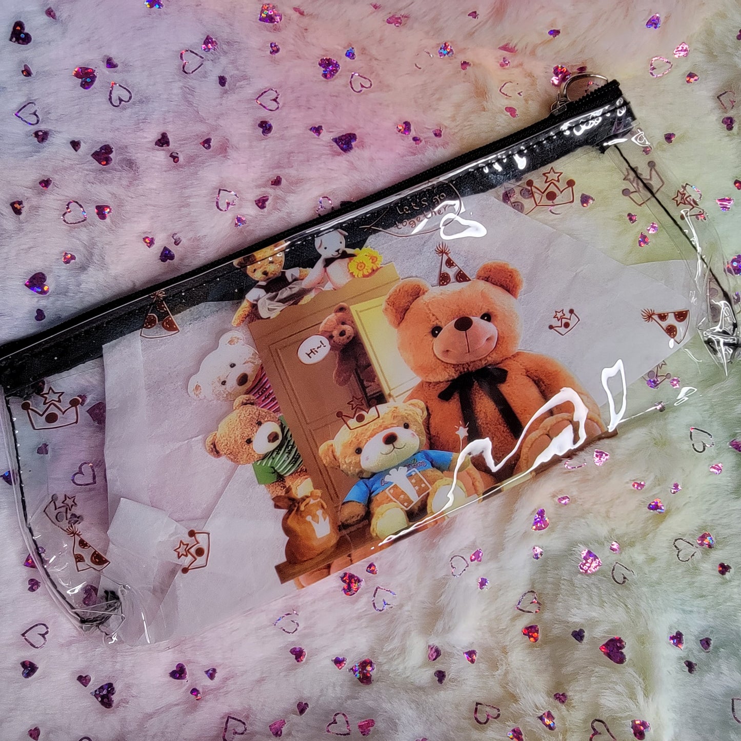Clear Vinyl Pencil Pouch, Kawaii Style