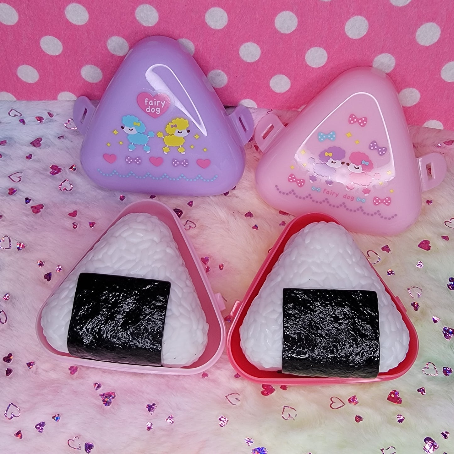 Pastel Poodle Onigiri Shaped Bento