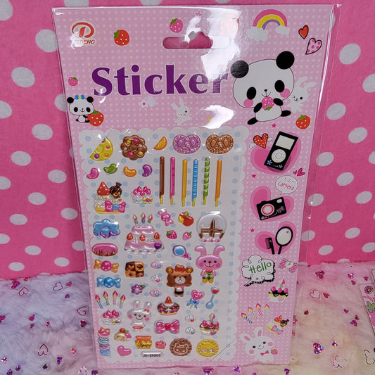 Semi-puffy Animal Sweets Stickers
