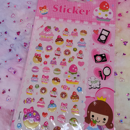 3D Dessert Themed Stickers