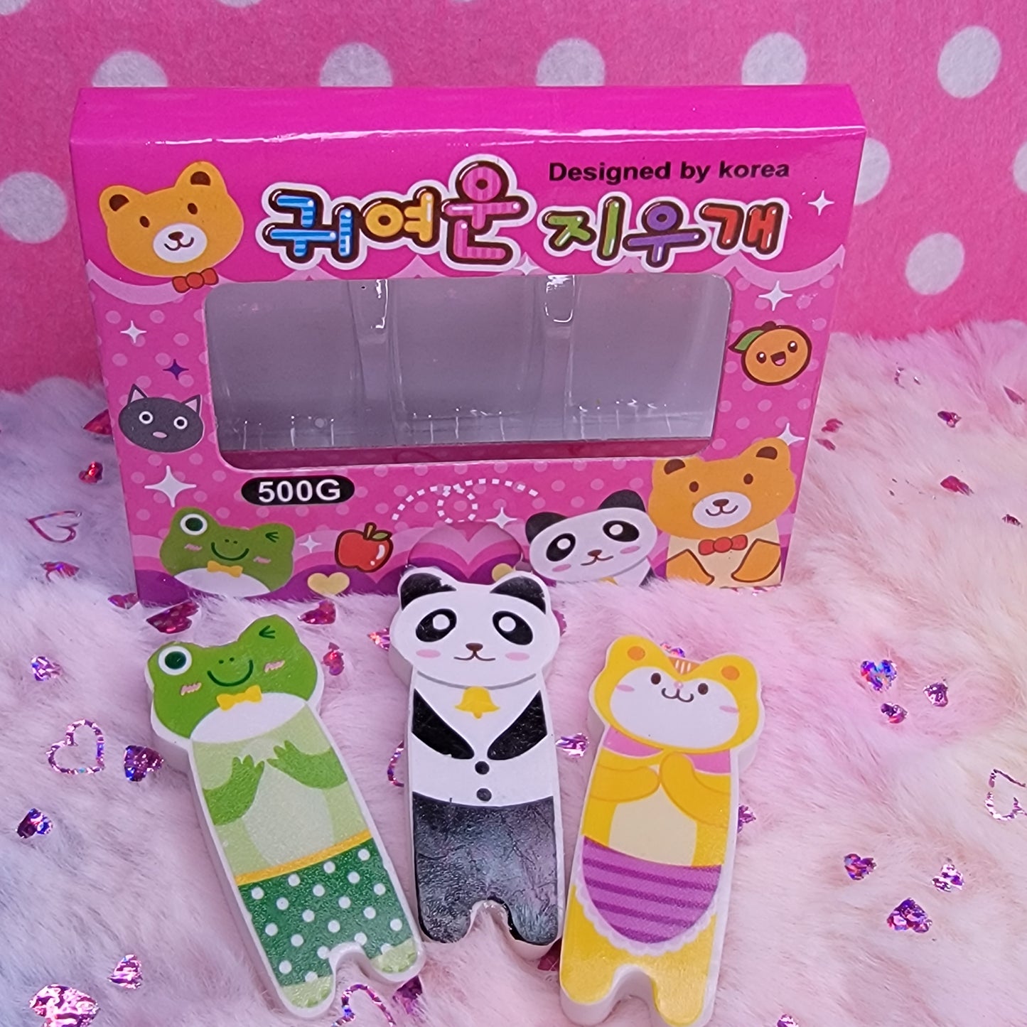 Flat Animal Eraser 3 piece Set