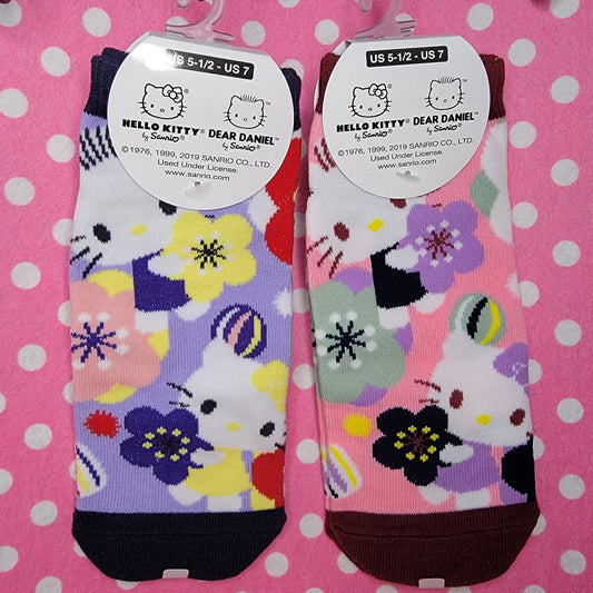 Hello Kitty and Dear Daniel Plum Blossom Ankle Socks