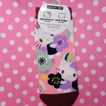 Hello Kitty and Dear Daniel Plum Blossom Ankle Socks
