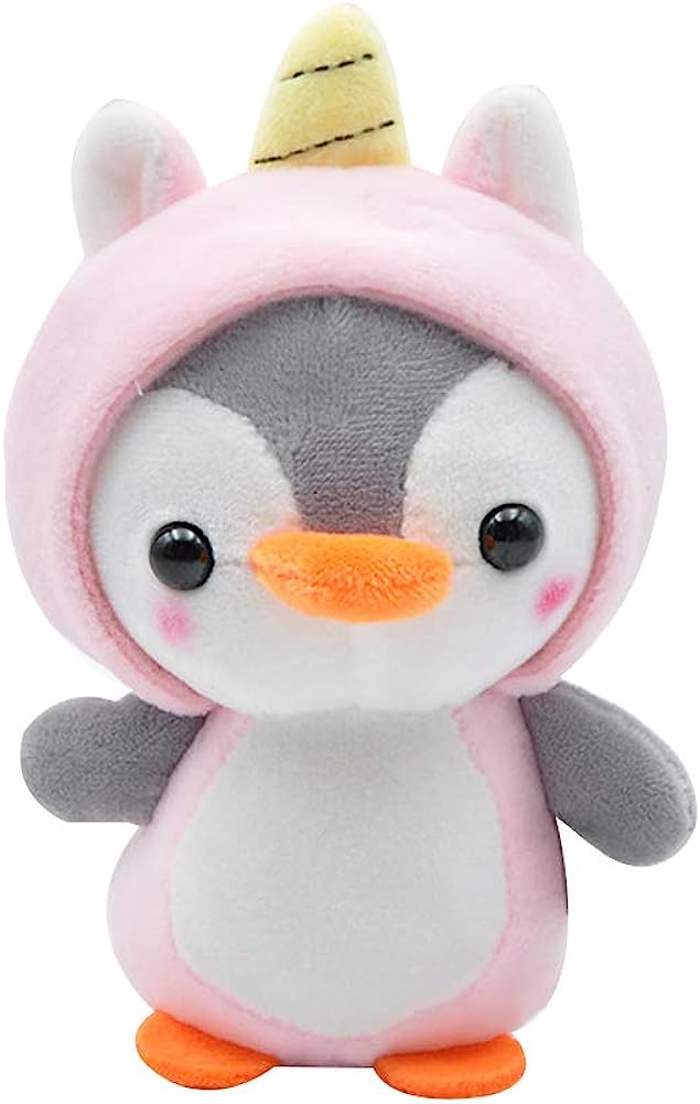 Penguin in Unicorn Costume Plush Clip