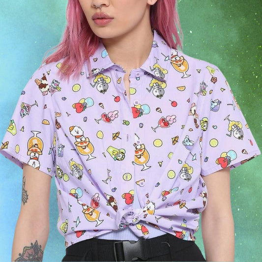 BT21 Fruity Drinks Button Up Top