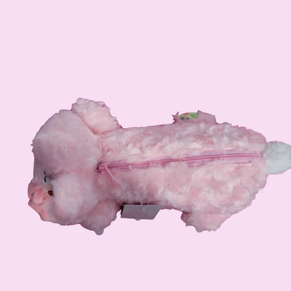 Sanrio Hello Kitty Fluffy Rose Boa Easter Bunny Plush Pencil Case