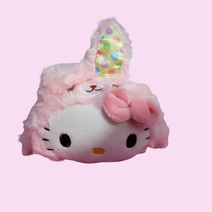 Sanrio Hello Kitty Fluffy Rose Boa Easter Bunny Plush Pencil Case