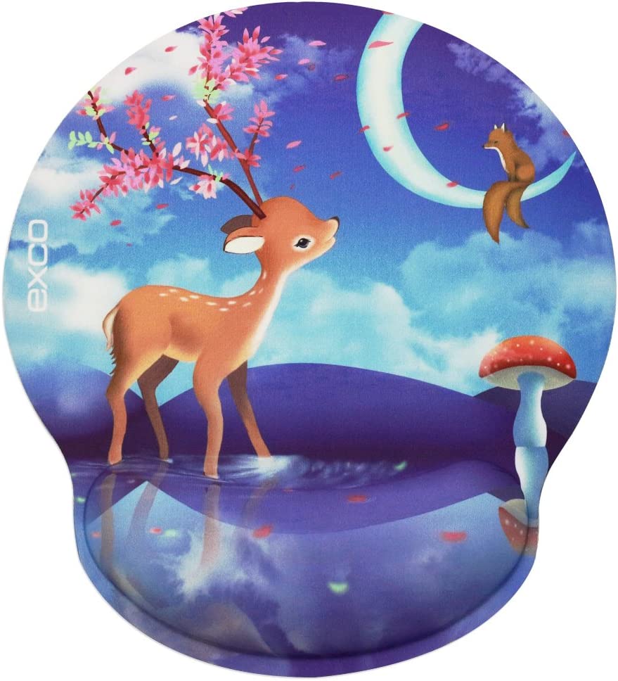 Moonlit Fawn Mousepad with Wrist Rest