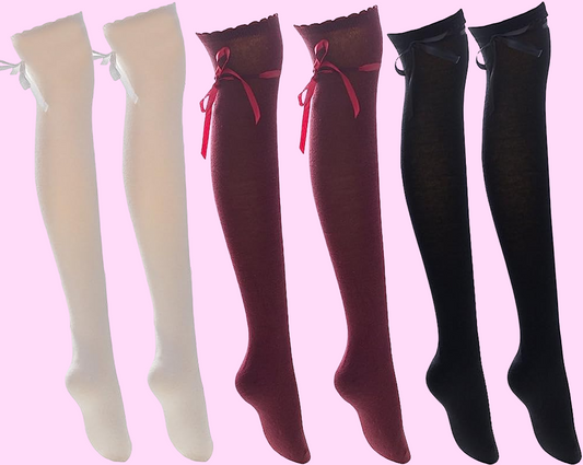 Elegant Gothic Lolita Socks, Over the Knee (OTKs), Solid Colors