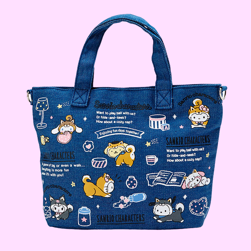 Sanrio Shiba Inu Denim Shoulder Bag Tote