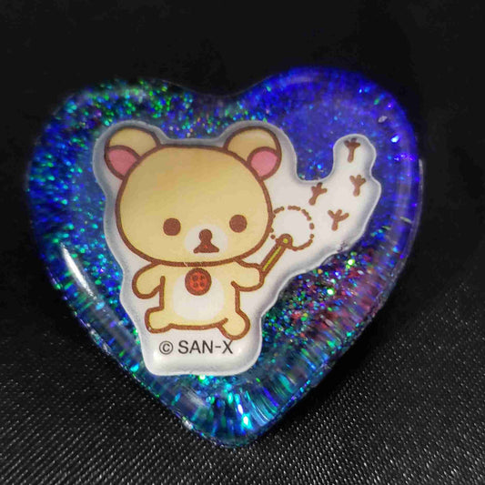 EK Originals, Resin Heart Brooch Pins, Rilakkuma